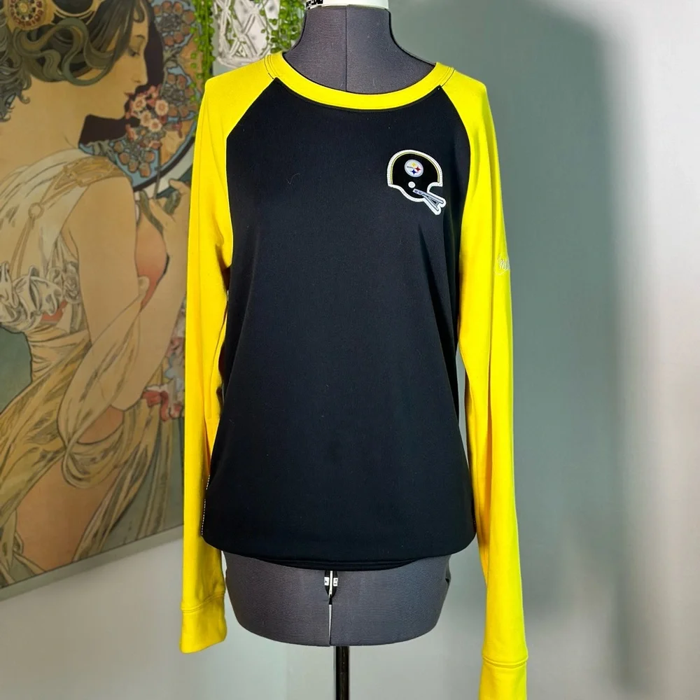 Men’s Nike Pittsburgh Steelers Nike Dri-Fit Raglan Crew Sweatshirt Gold & Black
